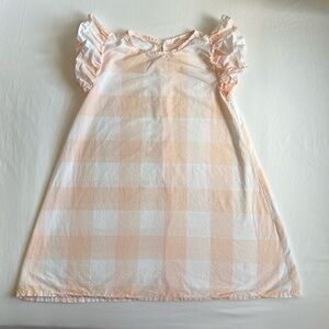 Peach Gingham Flutter Sleeve Dress Girl's Size 5/6